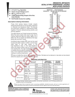 SN74AC373PWRE4 datasheet  